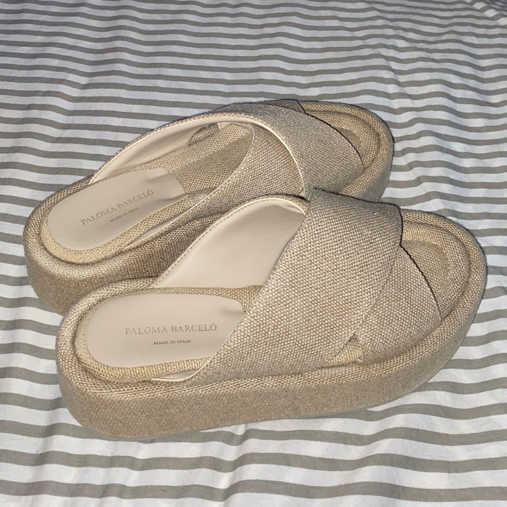 Paloma Barcelo Platform Sandals Made in Spain 39/8 US